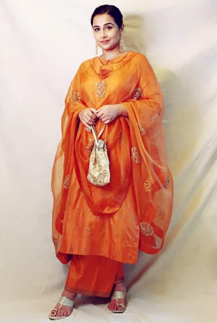 Vidya Balan Appears Resplendent in Orange Salwar Suit