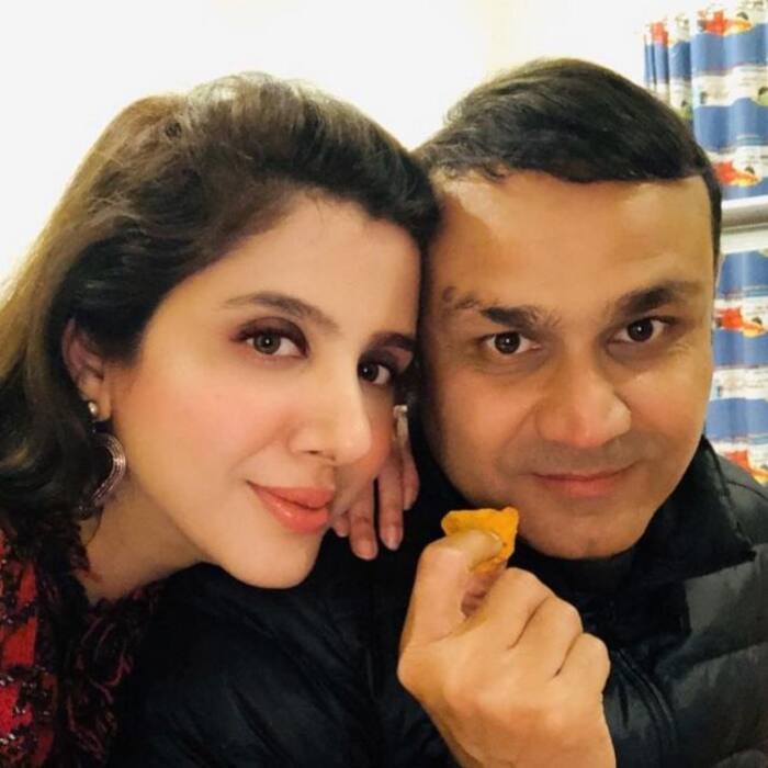 Virender Sehwag and Aarti Ahlawat