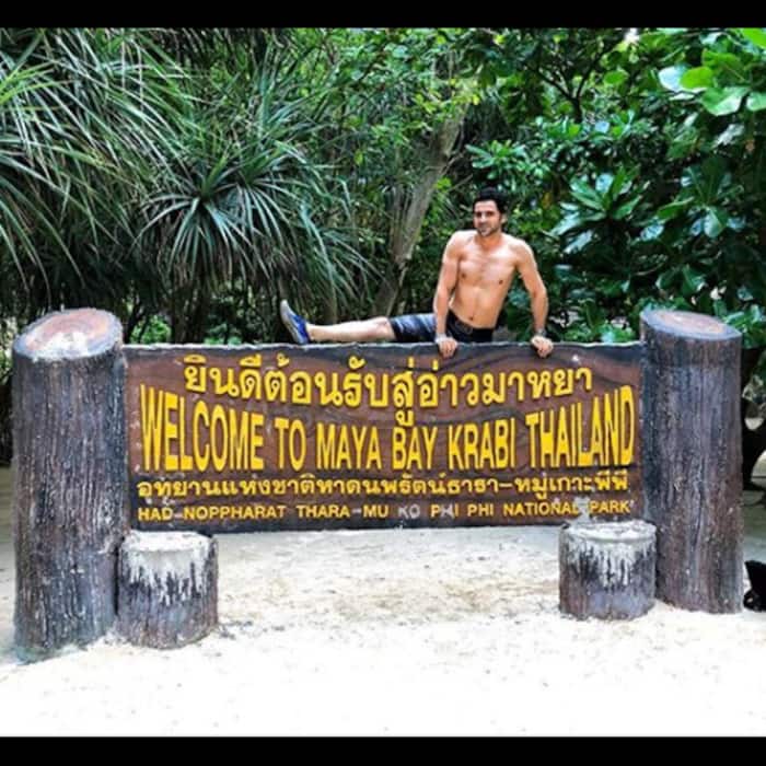 Vivek Dahiya posing at Krabi island in Thailand