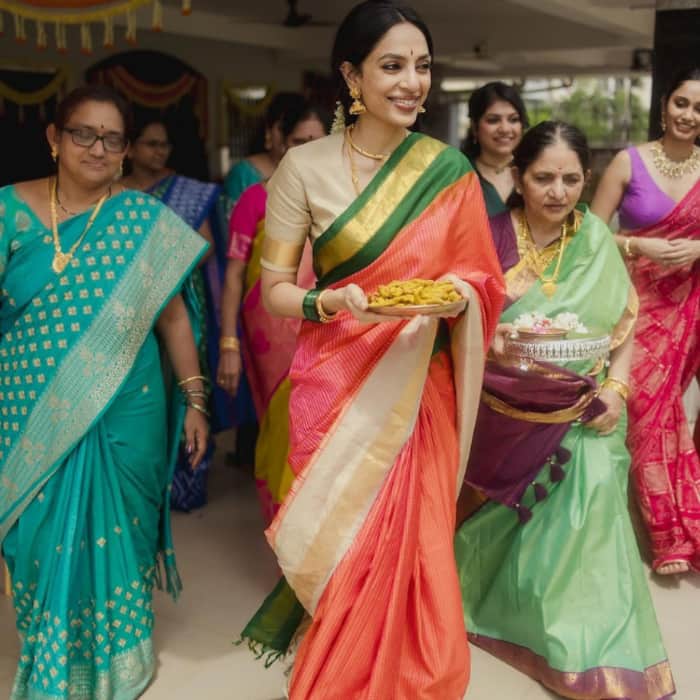 What did Sobhita Dhulipala wore during her first pre wedding ceremony 