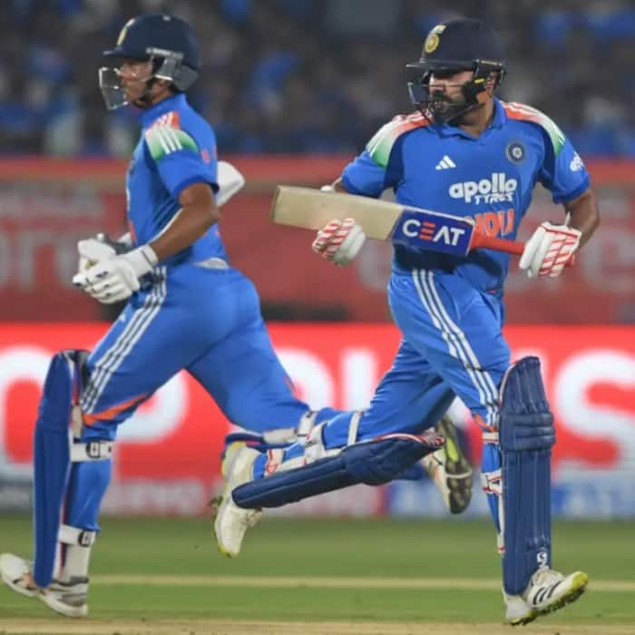 Yashasvi Jaiswal shared a 155-run opening partnership with Rohit Sharma