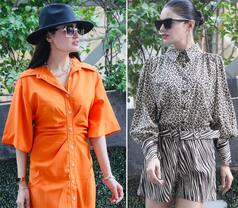 Yuvika Chaudhary in an Animal-Print Outfit And That Orange Dress Looks Totally Stylish